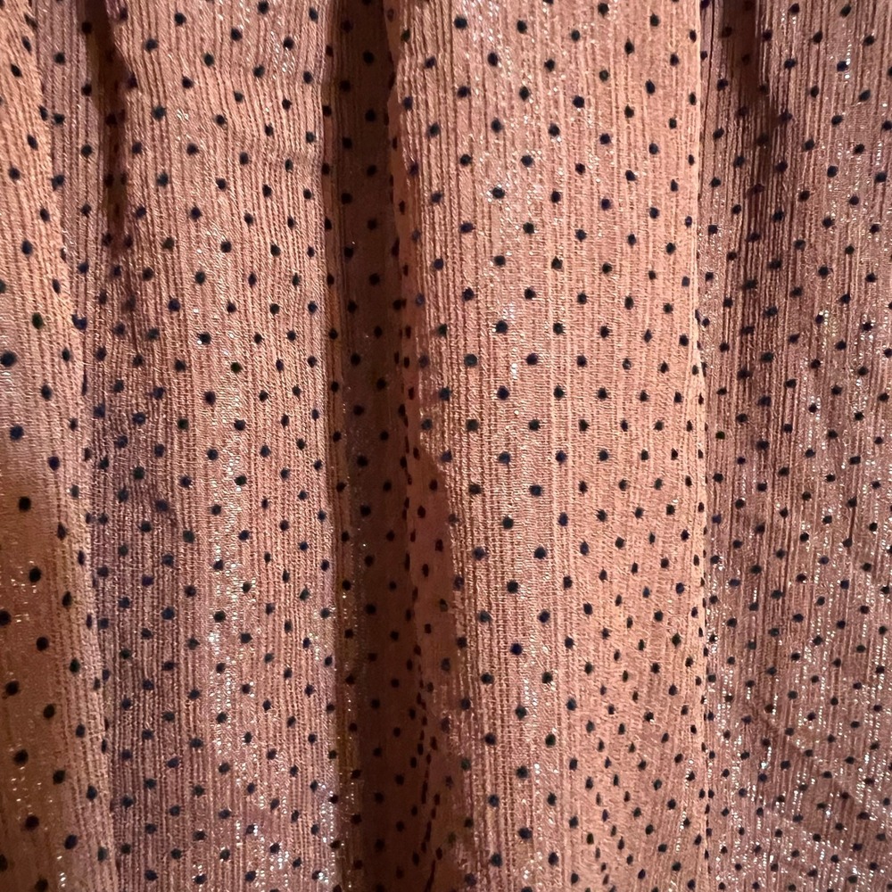 By The River Brown Polka Dot Puff Sleeve Dress Small Smocked Back - Picture 6 of 12